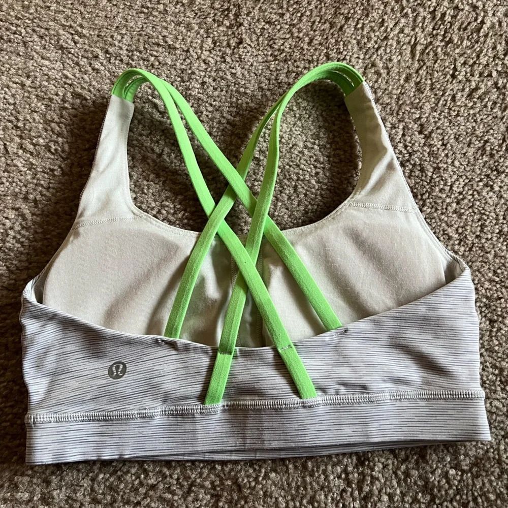 Lululemon Energy‎ Bra Sz 6 Wee Are From Space Nimbus Battleship/Citra Lime - Picture 7 of 10